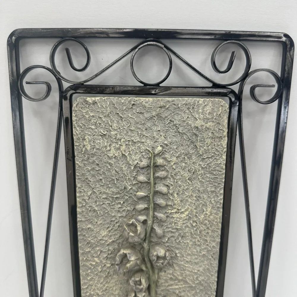 French Country Iron Scroll Floral Wall Farmhouse Botanical‎ Lavender Foxglove